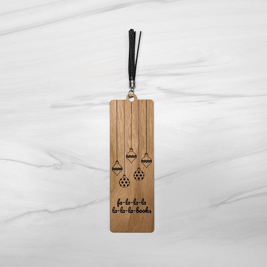 Cherry Wood Bookmark with Faux Leather Tassel - Ornaments