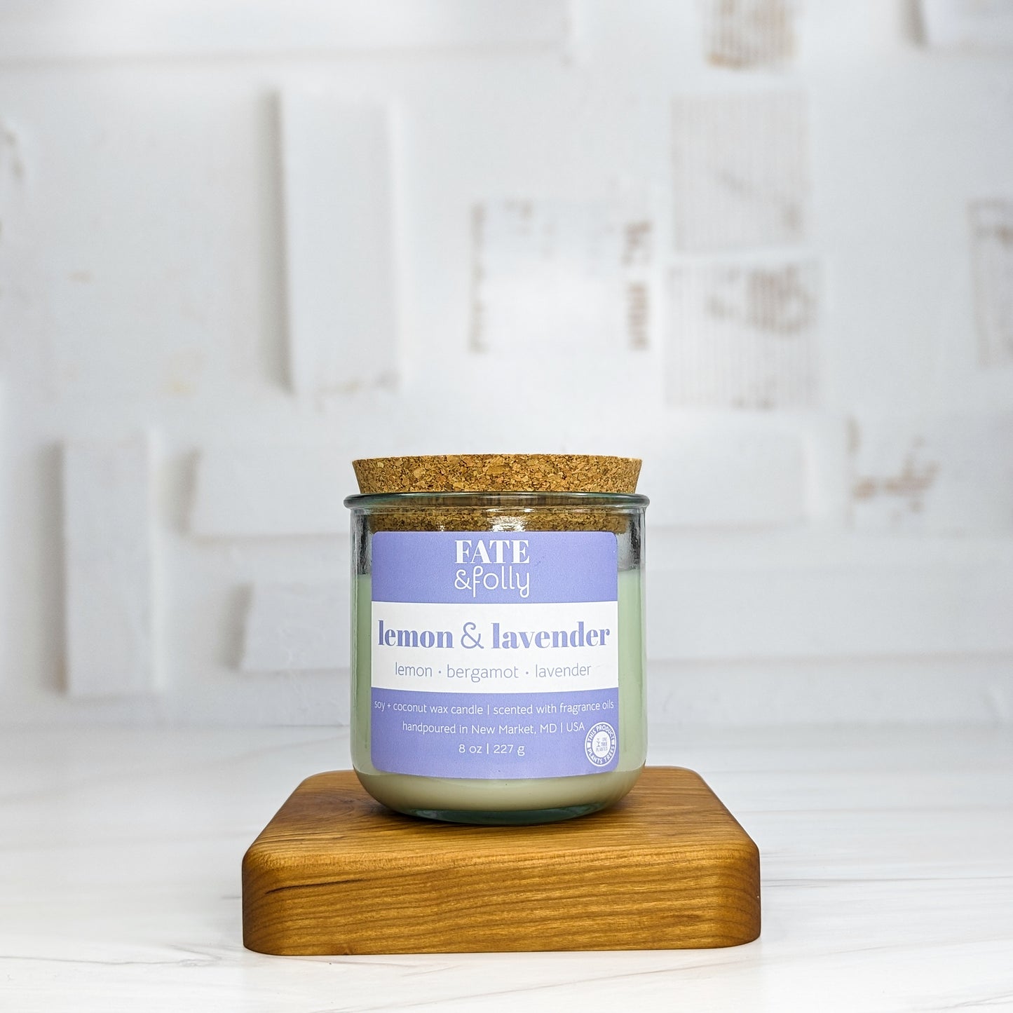 8oz Premium Soy/Coconut Wax Candle - Lemon & Lavender