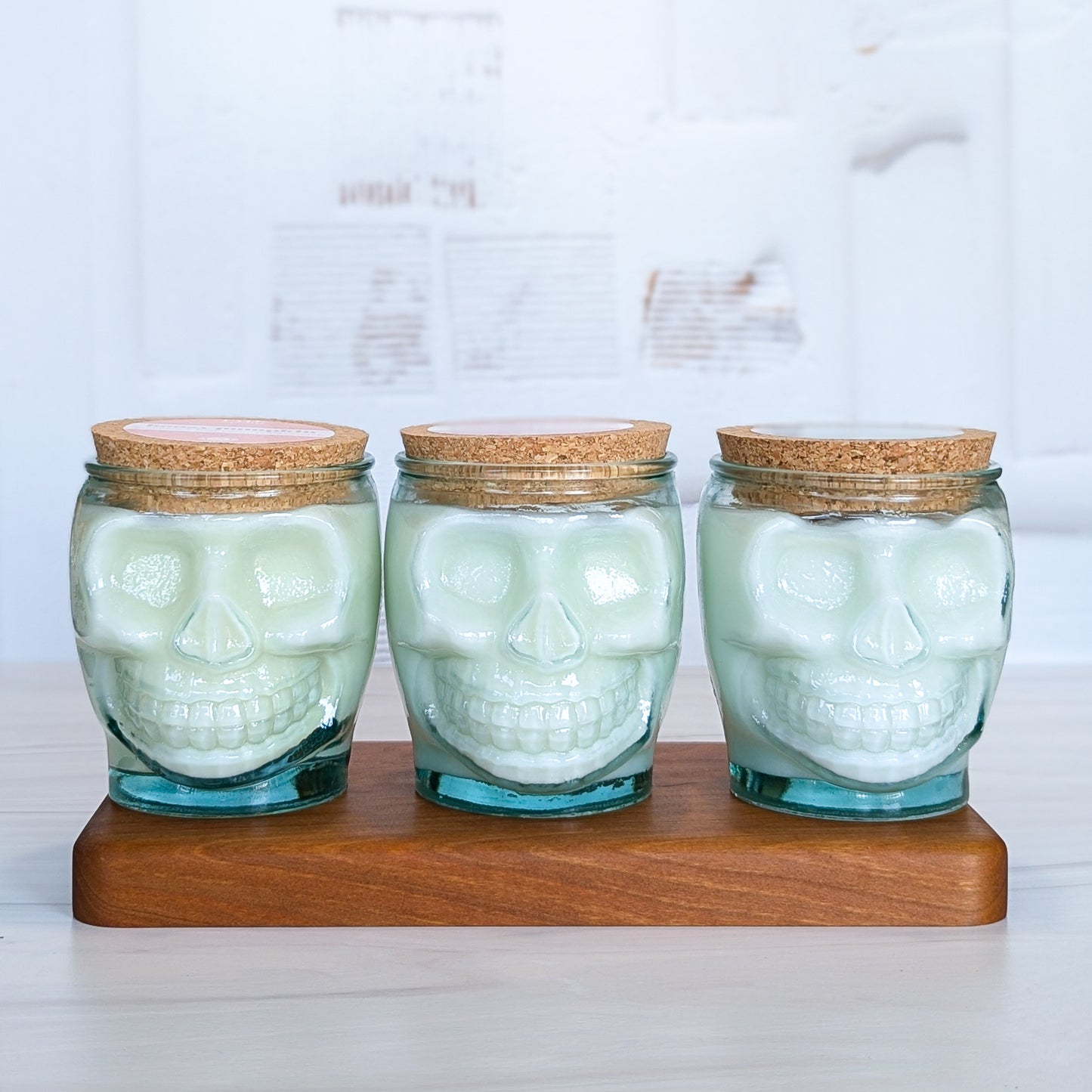 Skull - Premium Soy + Coconut Wax Candle with Wood Wick - Spiced Cider