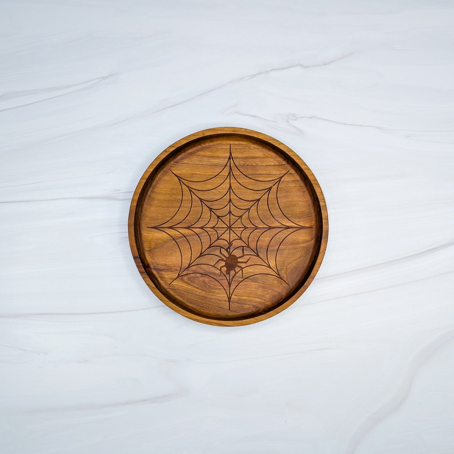 Cherry Hardwood Tray - Spiderweb