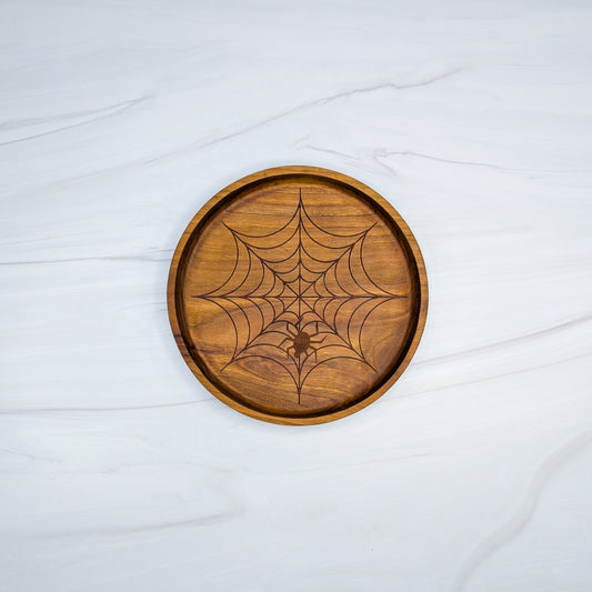 Cherry Hardwood Tray - Spiderweb