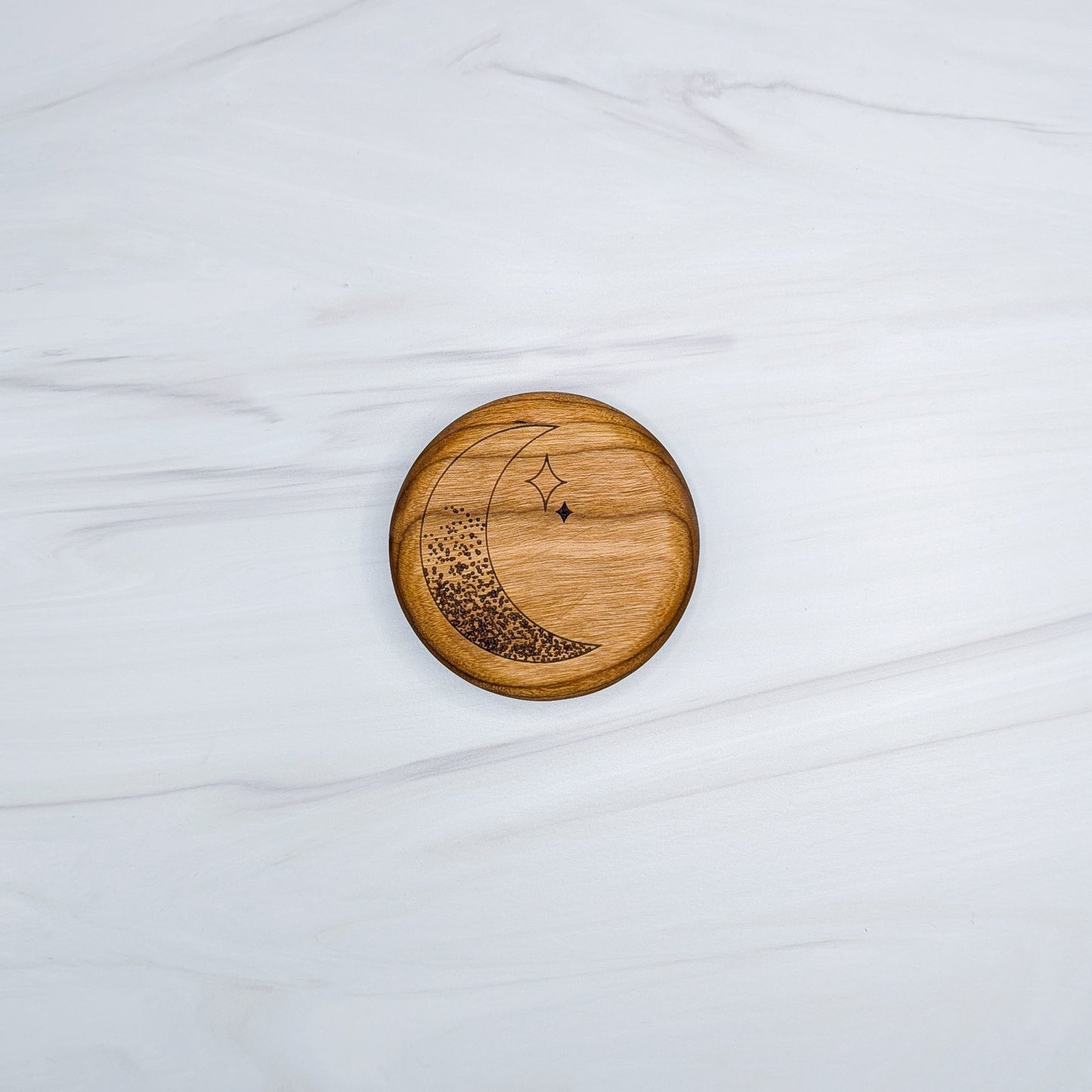 Cherry Hardwood Bottle Opener - Moon and Stars