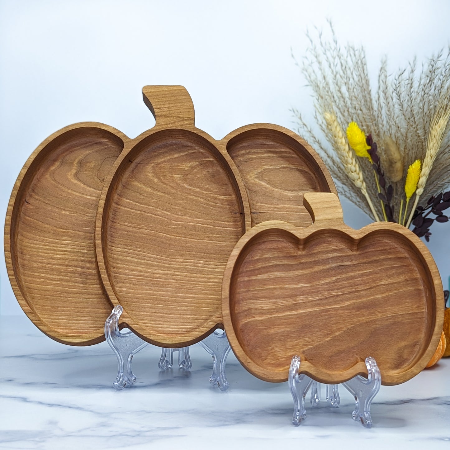 Cherry Hardwood Tray - Pumpkin- Small
