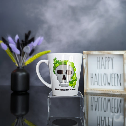 12oz Ceramic Latte Mug - Skull