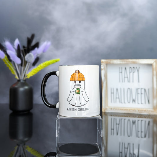 11oz Ceramic Mug - Spooky Boo (Orange)
