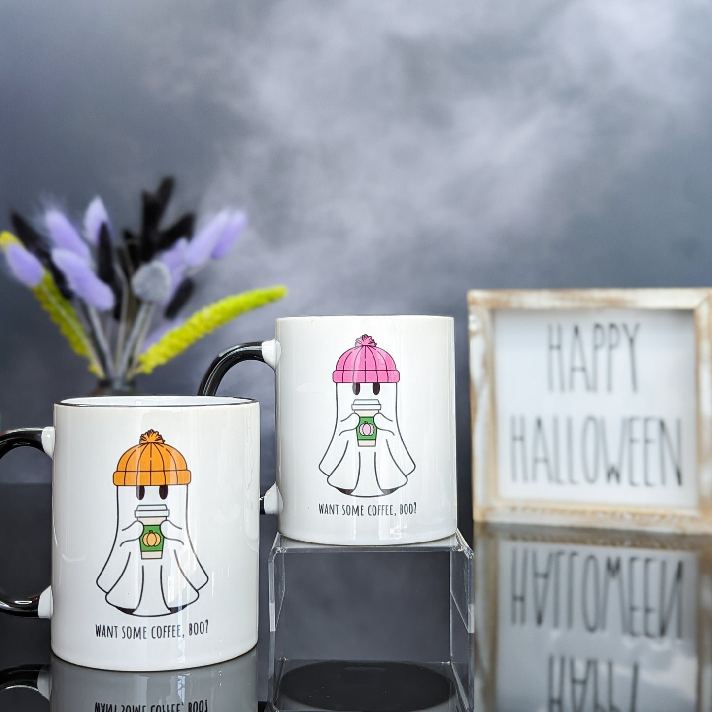 11oz Ceramic Mug - Spooky Boo (Pink)