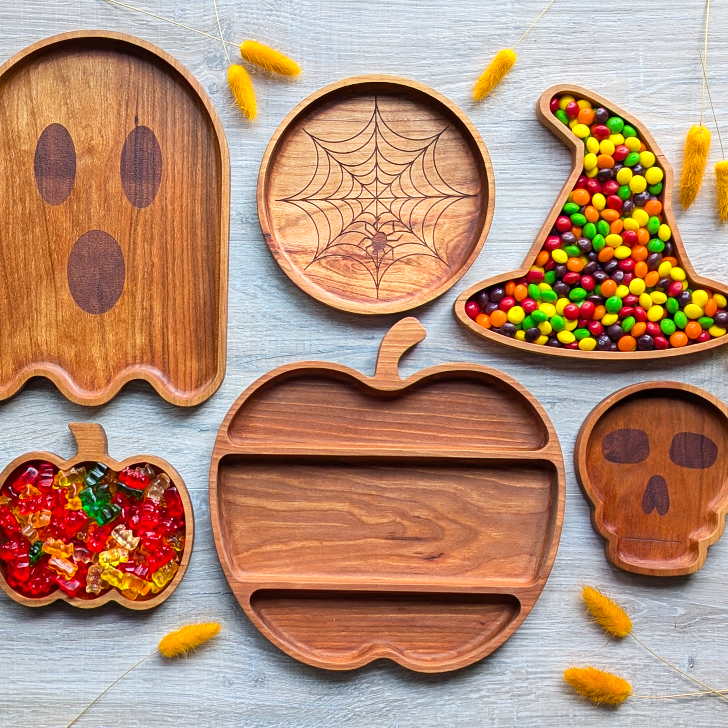 Cherry Hardwood Tray - Spiderweb