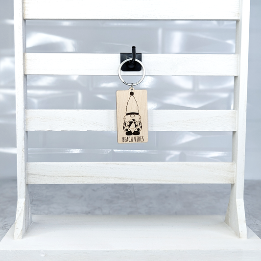 Maple Wood Keychain - Beach Gnome