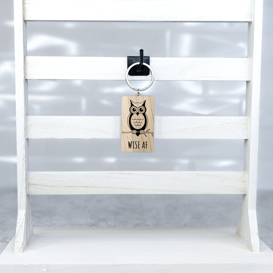 Maple Wood Keychain - Owl