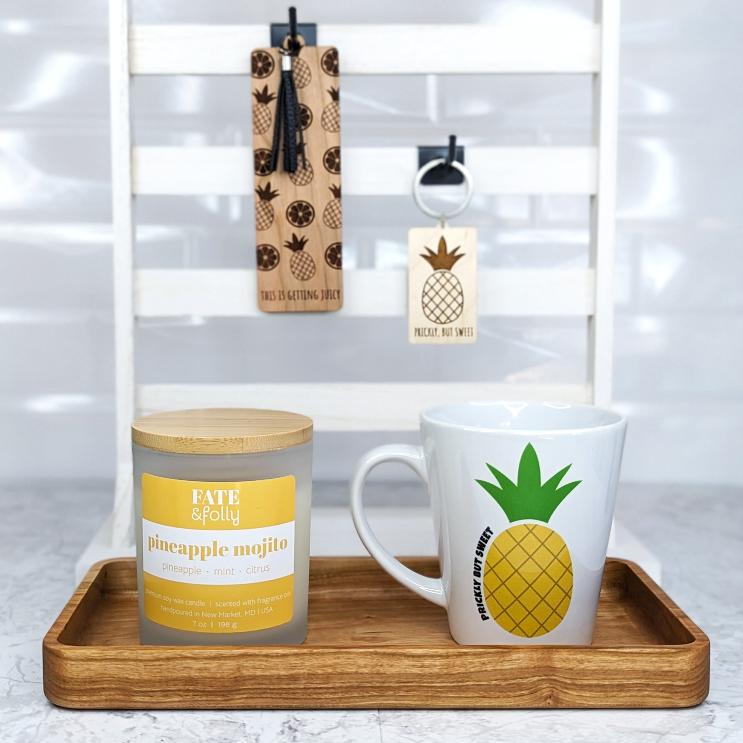 Maple Wood Keychain - Pineapple