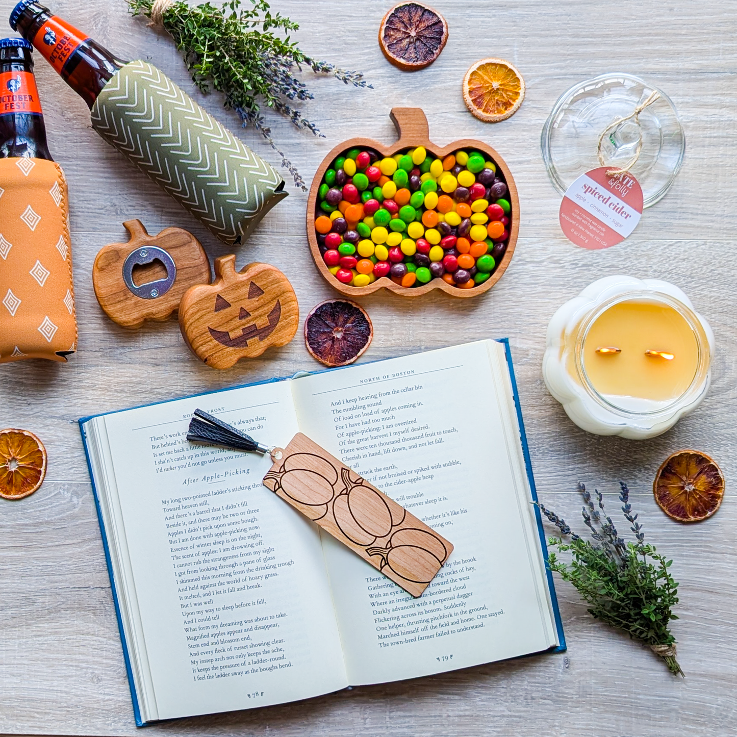 Cherry Hardwood Bottle Opener - Jack O' Lantern