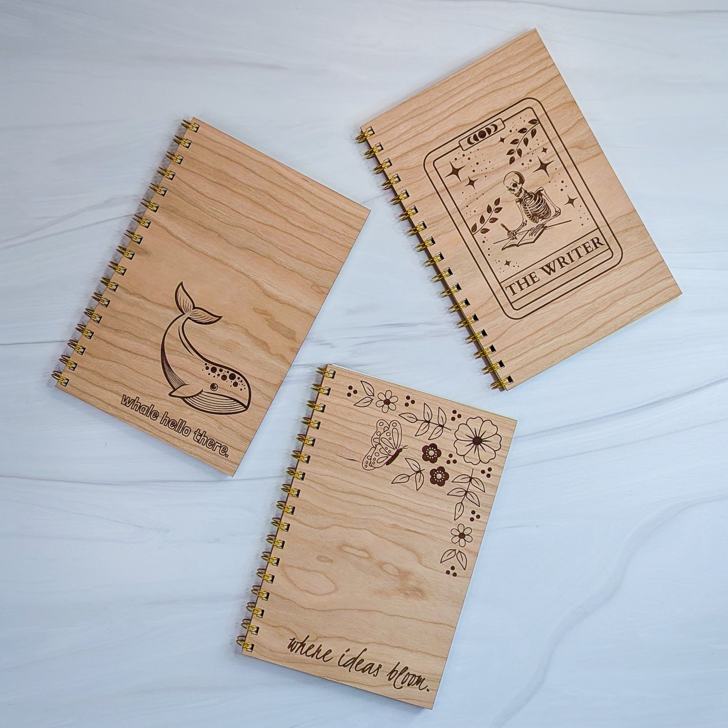 Cherry Wood Notebook - Where Ideas Bloom
