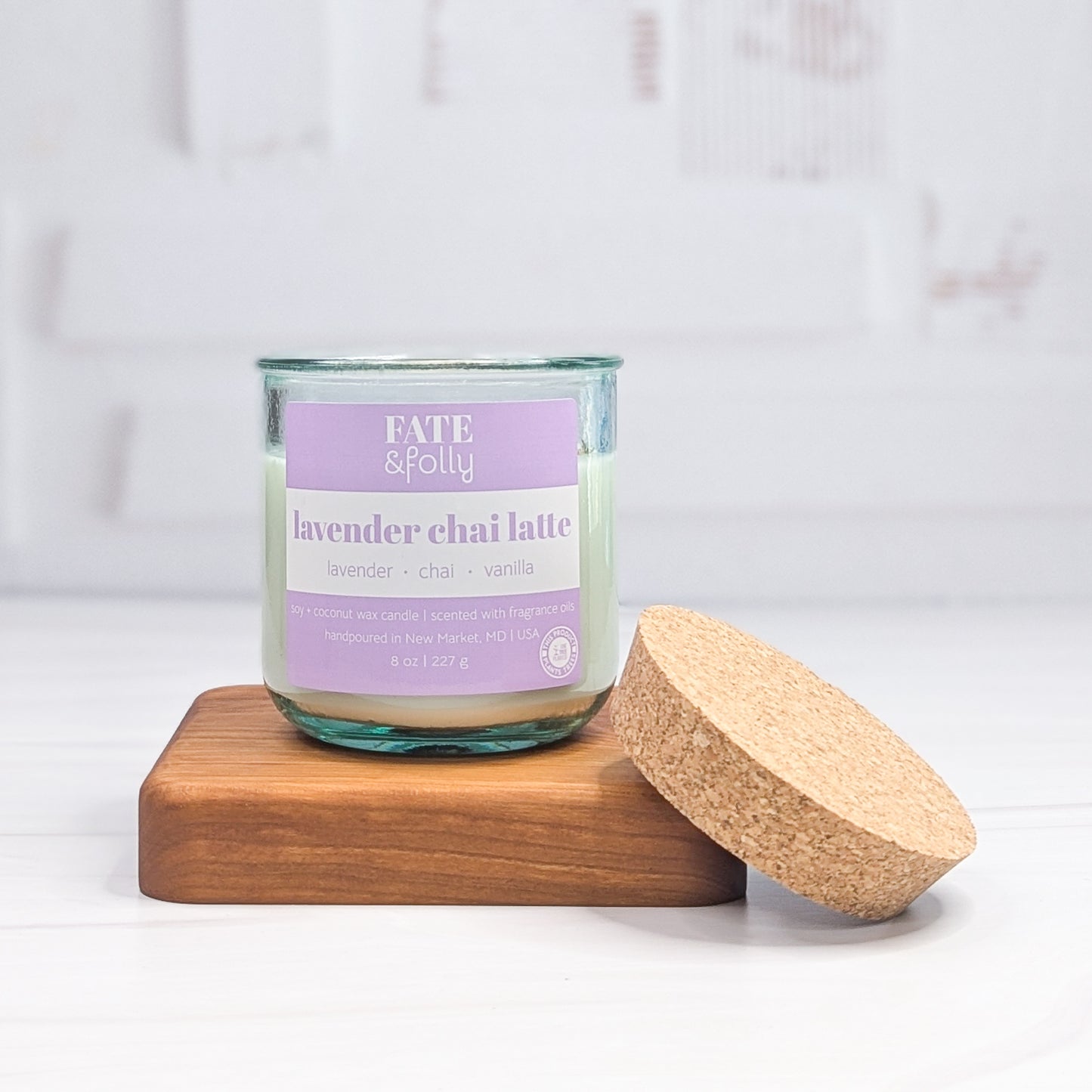 8oz Premium Soy/Coconut Wax Candle - Lavender Chai Latte