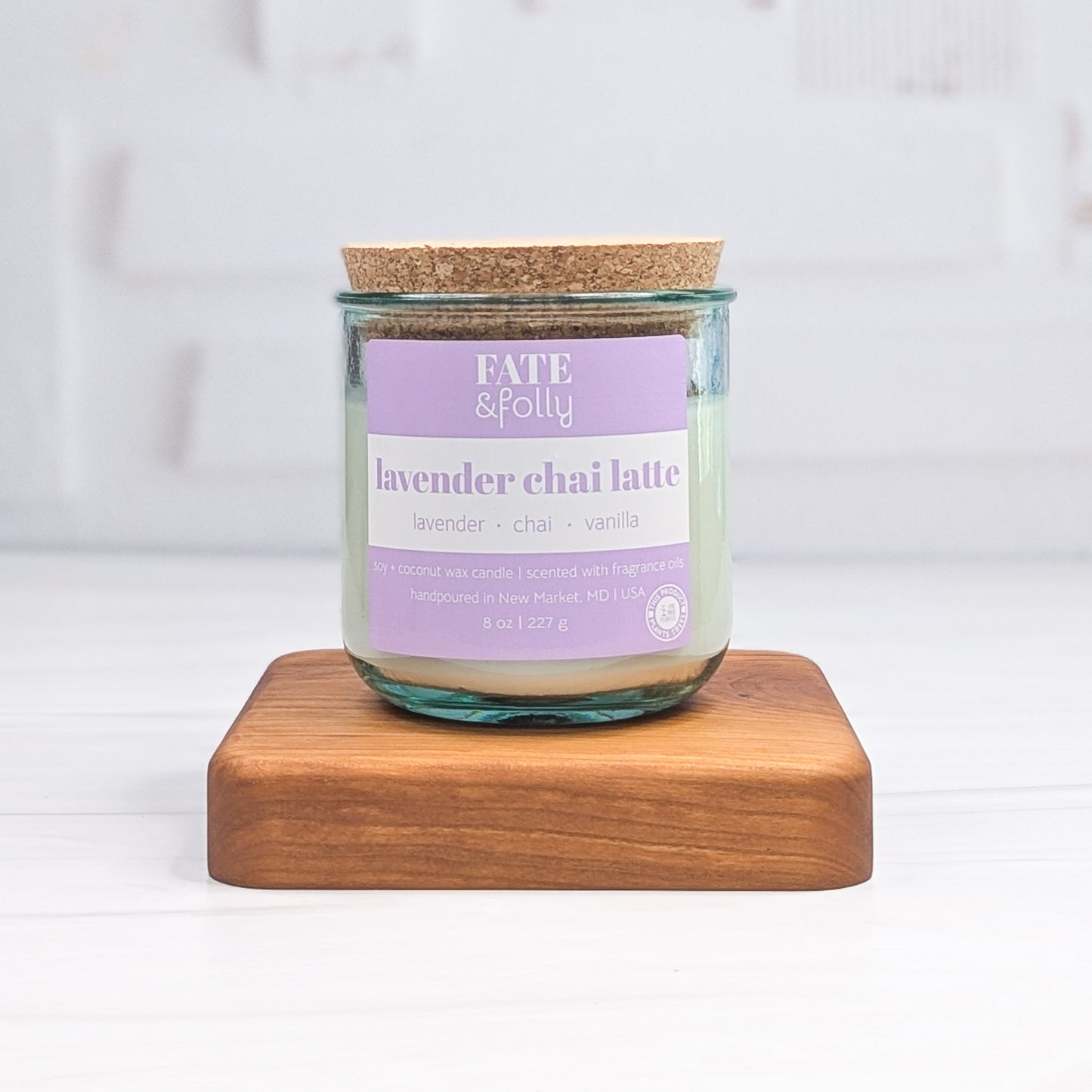 8oz Premium Soy/Coconut Wax Candle - Lavender Chai Latte