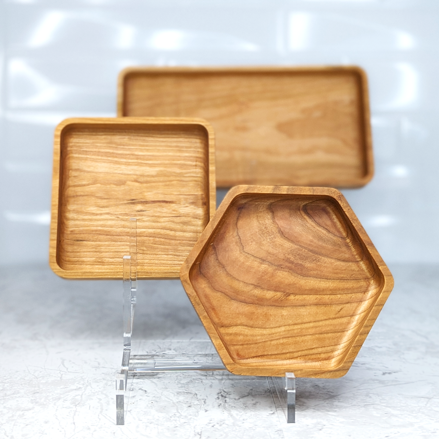 Cherry Hardwood Tray - Small Square