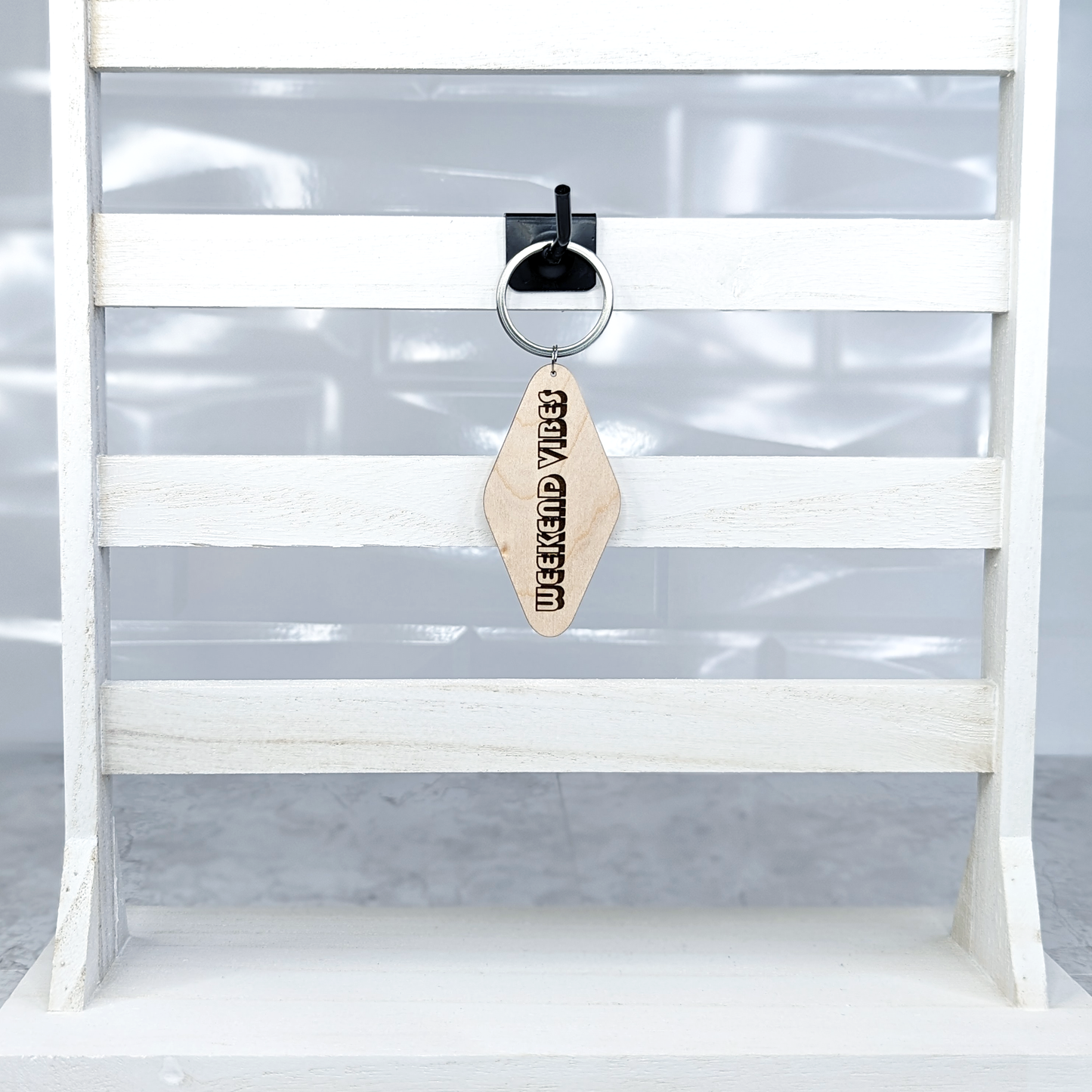 Maple Wood Keychain - Weekend Vibes