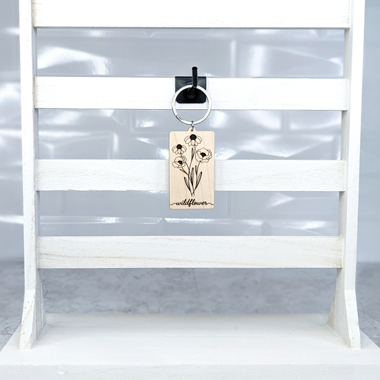 Maple Wood Keychain - Wildflower