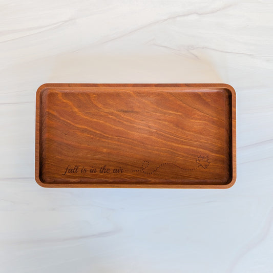 Cherry Hardwood Tray - "Fall is in the Air"