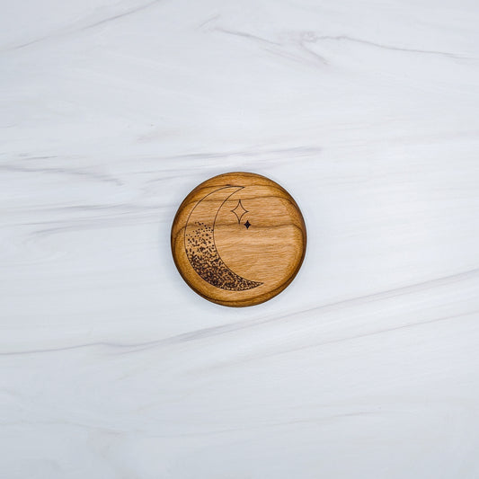 Cherry Hardwood Bottle Opener - Moon and Stars