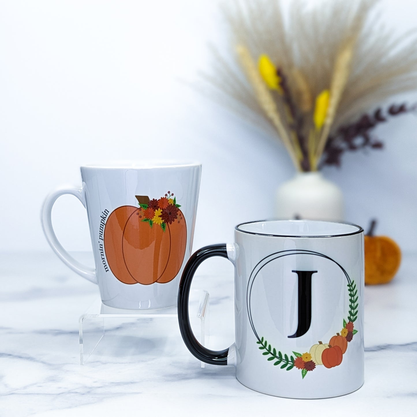 12oz Ceramic Latte Mug - Mornin' Pumpkin