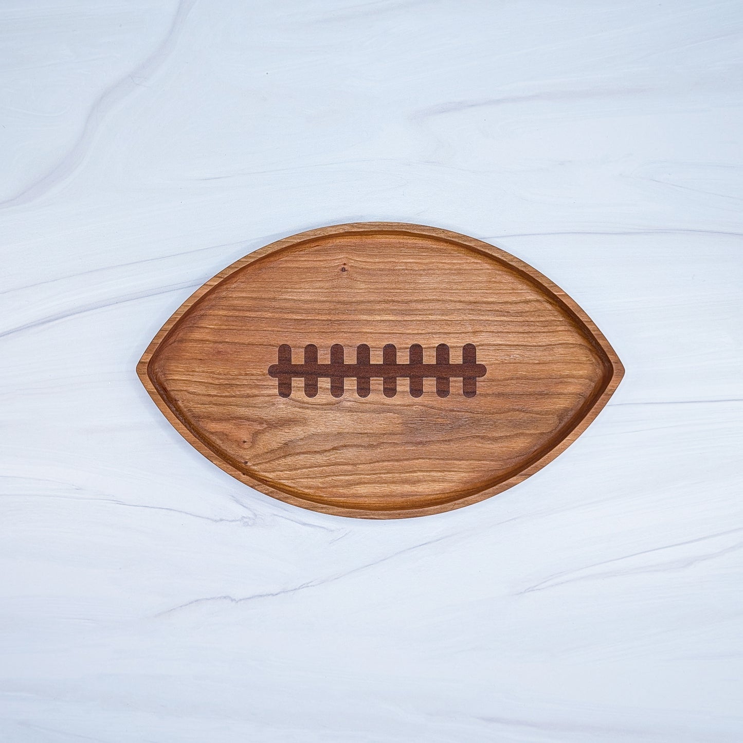 Cherry Hardwood Tray - Football