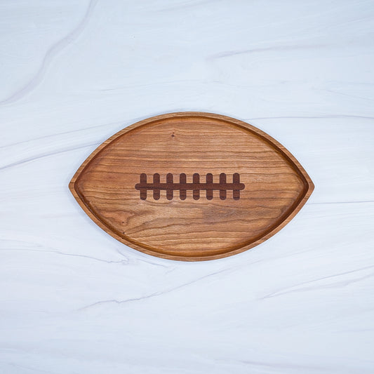 Cherry Hardwood Tray - Football