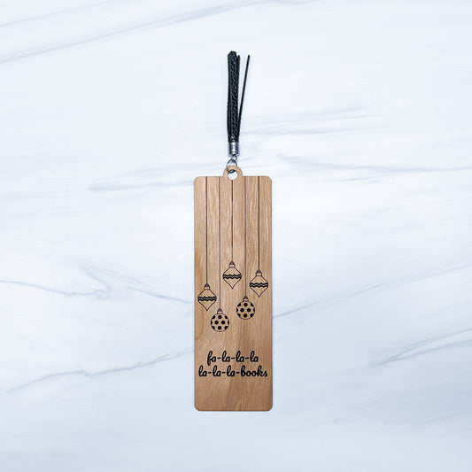 Cherry Wood Bookmark with Faux Leather Tassel - Ornaments