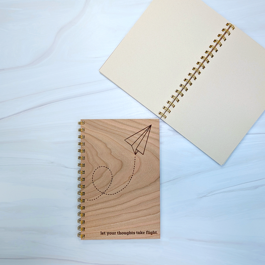 Cherry Wood Journal - Paper Plane
